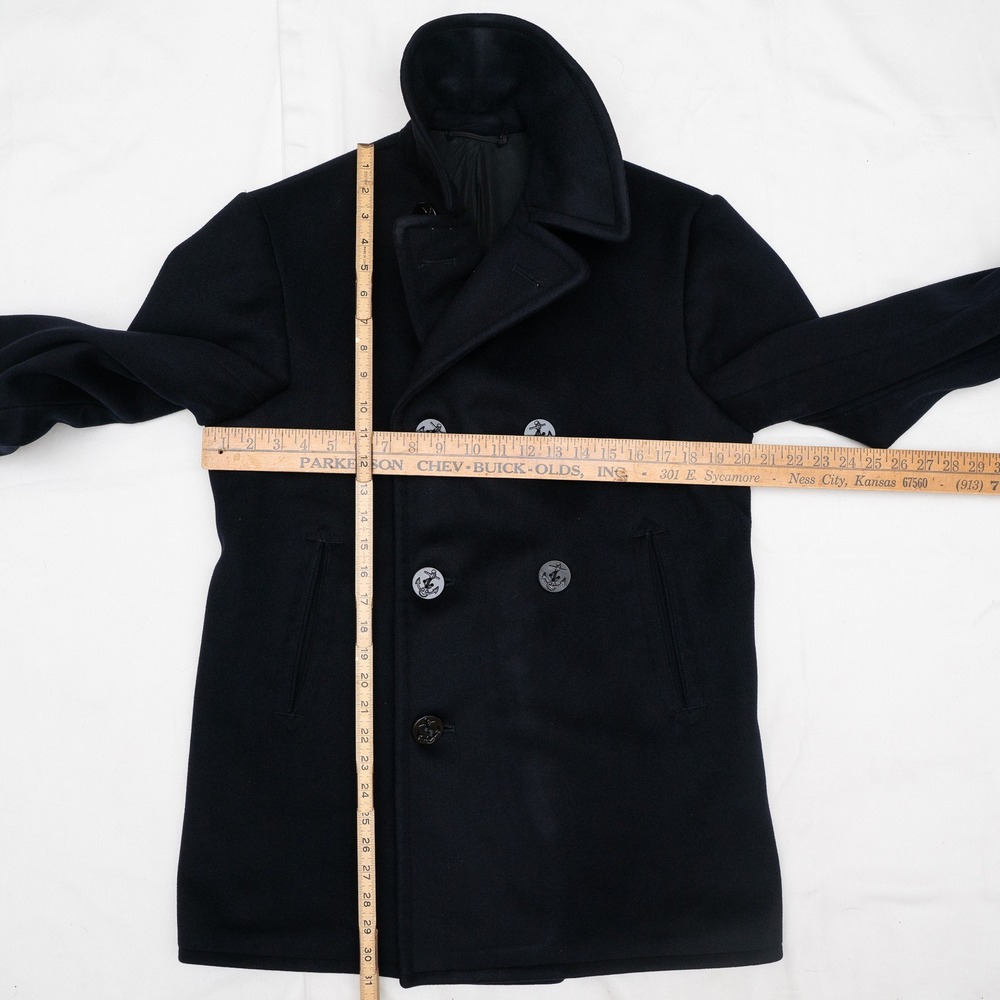 Vtg 60s 1962 Authentic US Navy Clothing Depot Wool Pea Coat 38R Military Stencil - Picture 4 of 13